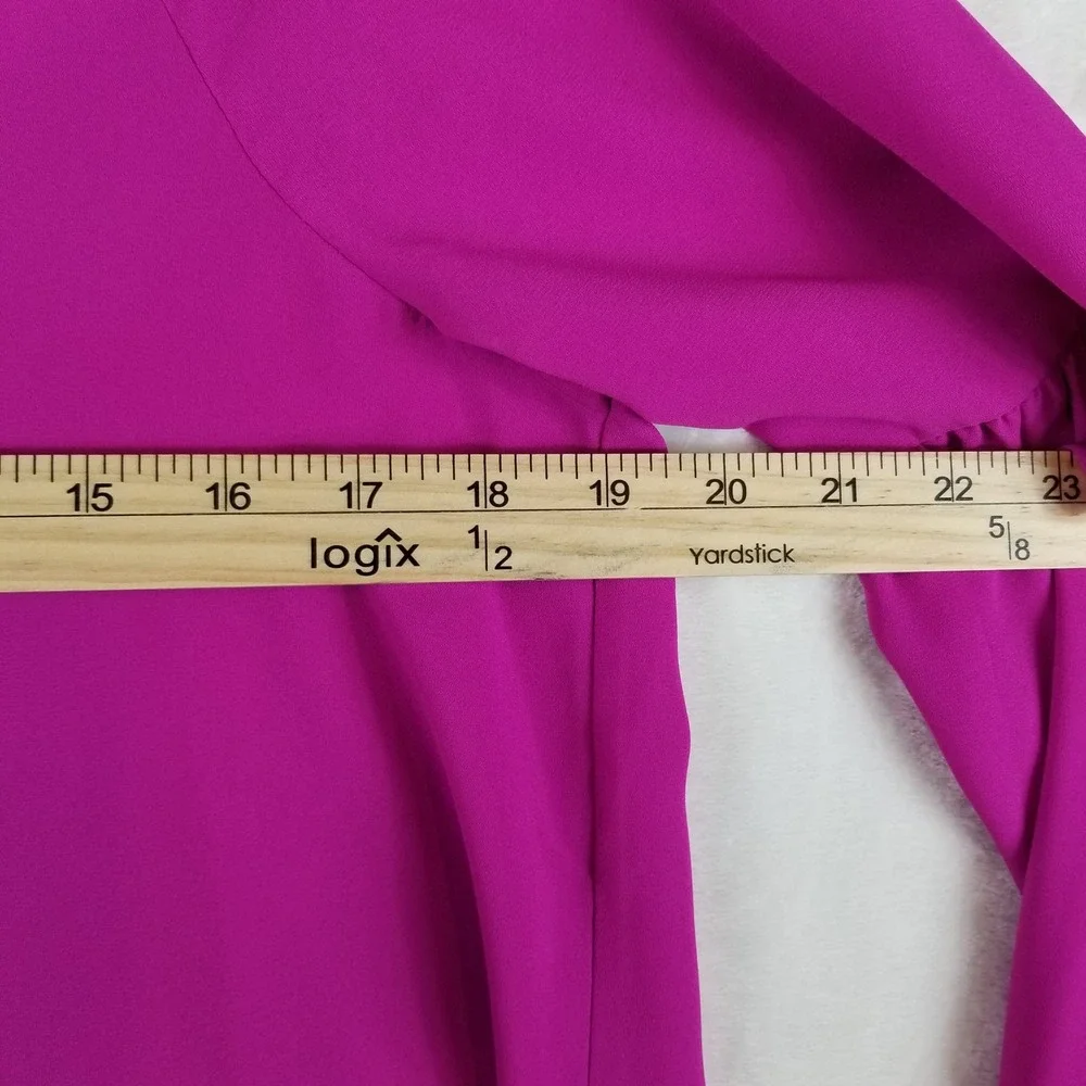 Lilly Pulitzer Magenta Pink Split Neck Puff Sleeve Blouse Womens XS 100%‎ Poly